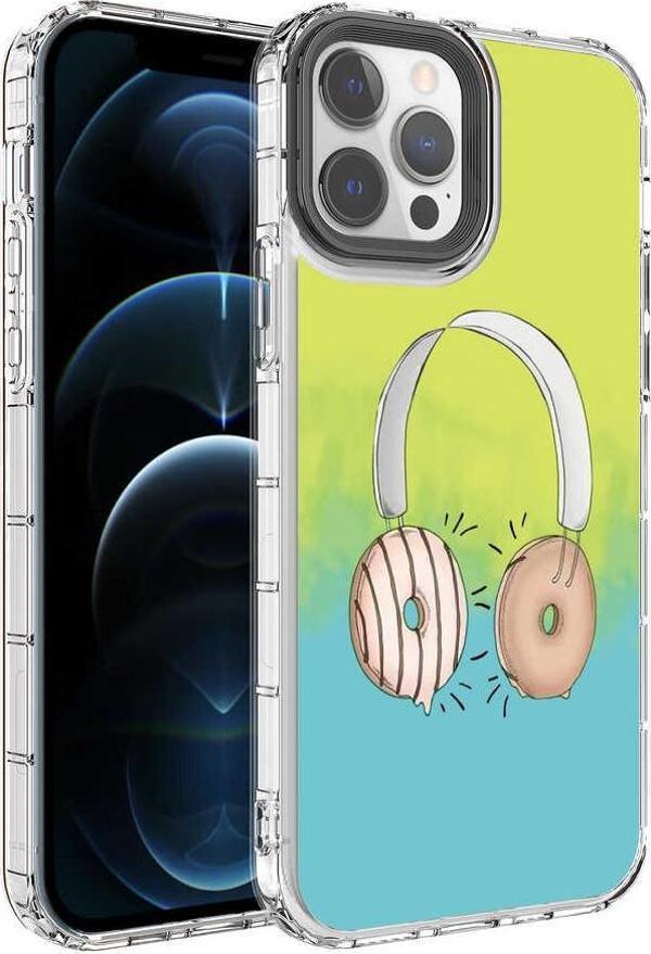 iPhone 13 Pro Kılıf Renkli Desenli Sert Silikon Zore Korn Kılıf NO14 - Image 1