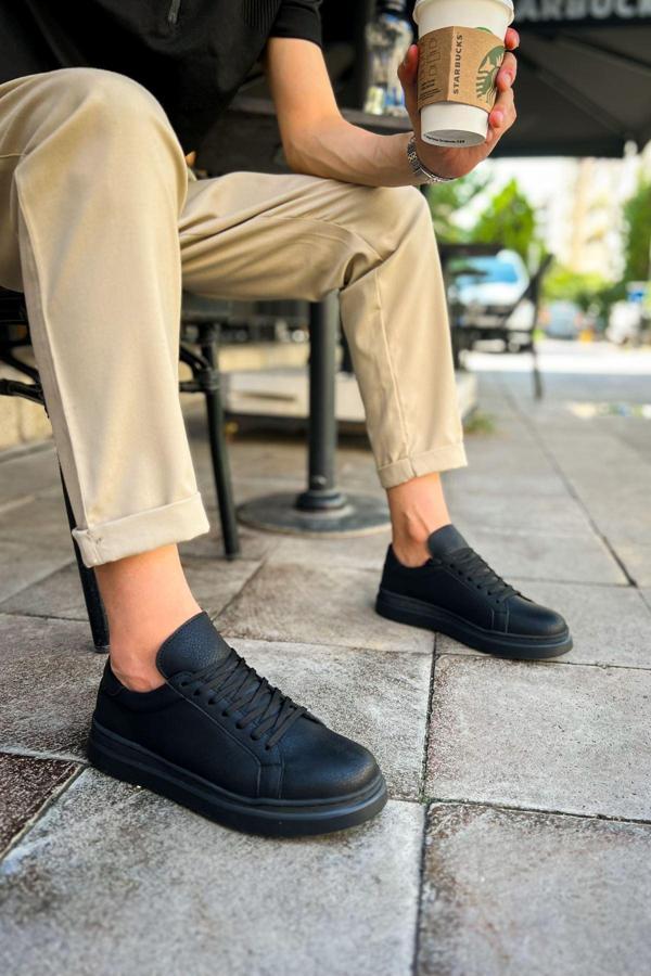 CH979 Santoni CRT Spor Erkek Ayakkabı SIYAH - Image 1