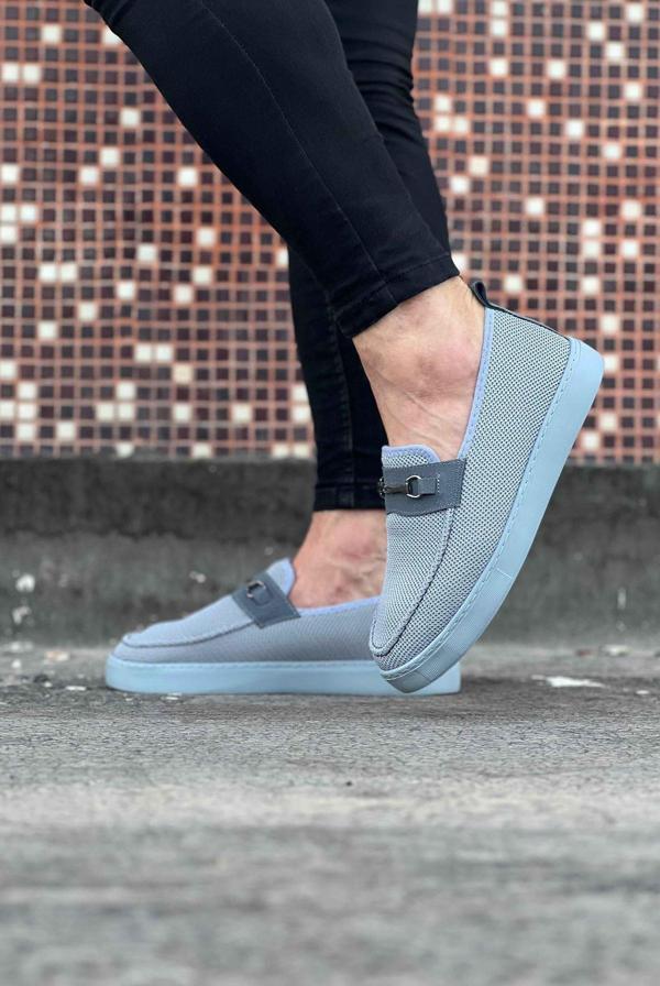 Celira HS060 Gri Triko Babet Erkek Casual Ayakkabı - Image 1