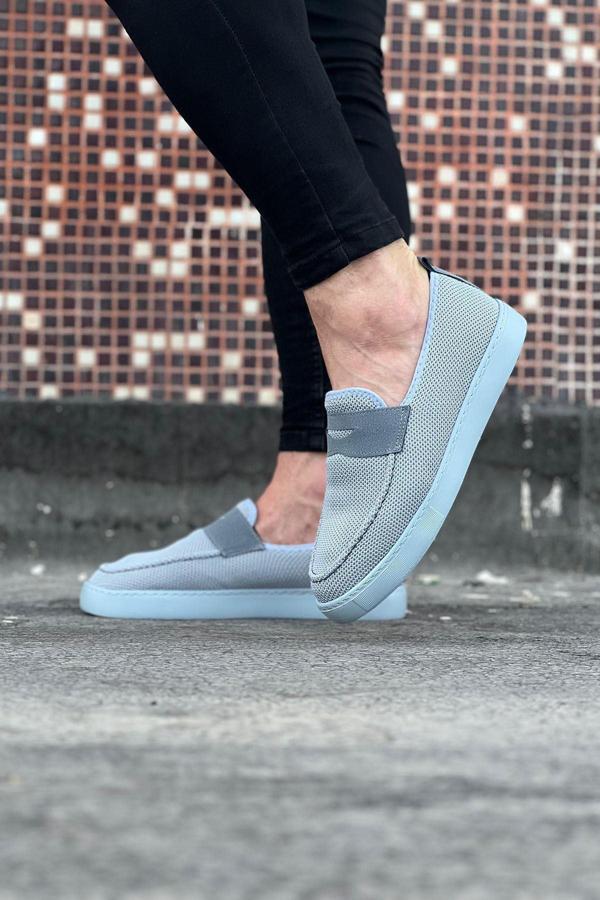 Celira HS061 Gri Triko Babet Erkek Casual Ayakkabı - Image 1