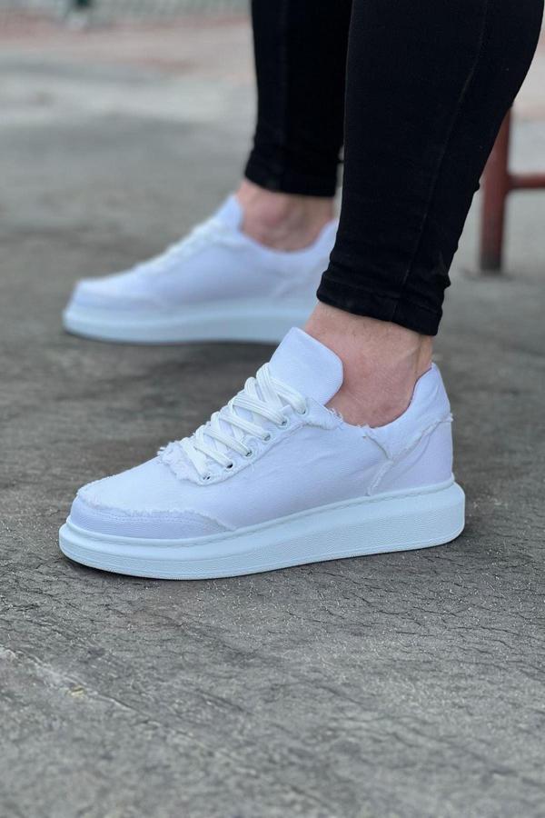 Celira HS018 Beyaz Kot Kumaş Erkek Casual Ayakkabı - Image 1
