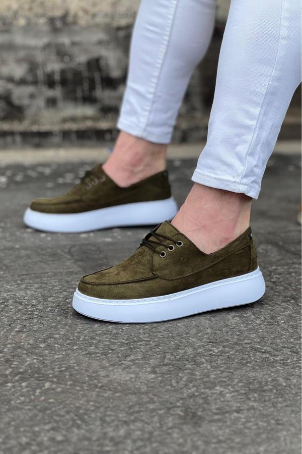 Celira HS508 Haki Süet Ortopedik Taban Erkek Casual Ayakkabı - Image 1