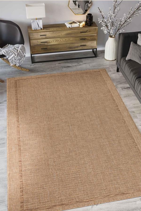 Alpina Home Stella Jut Hasır Model Tek Renk Dokuma Yıkanabilir Katlanabilir Toz Vermez Kilim - Image 1