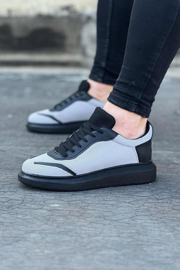 Celira HS019 Gri Siyah Triko Erkek Casual Ayakkabı - Image 1