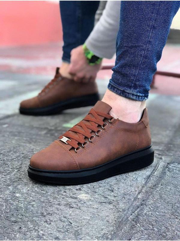 Celira HS08 Taba Kömür Düz Erkek Casual Ayakkabı - Image 1