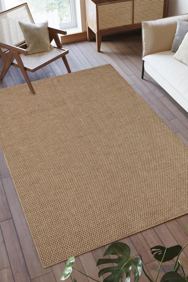 Alpina Home Stella Jut Hasır Model Tek Renk Dokuma Yıkanabilir Katlanabilir Toz Vermez Kilim - Image 1