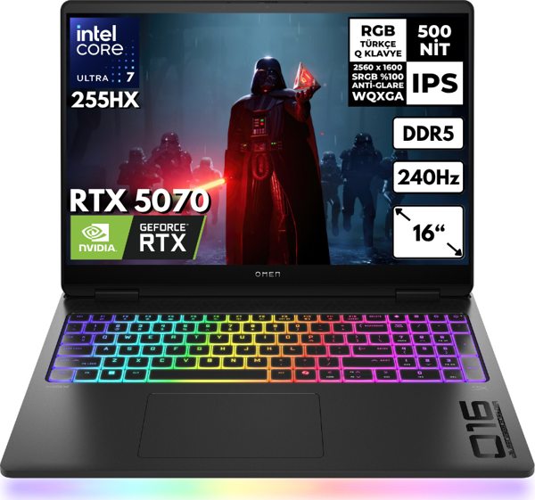 HP Omen Max 16-AH0021NT Ultra 7-255HX 64-GBDDR5 512 GBSSD RTX5070 (8GB-GDDR7) 16" 240Hz 2K WQXGA Windows 10 Home Gaming Notebook B92QXEAHMF98 - Image 1