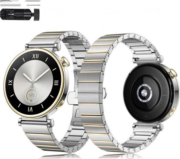 Huawei Watch GT5 41mm İle Uyumlu Renk Detaylı 18mm Paslanmaz Çelik Metal Kordon Kayış - Image 1