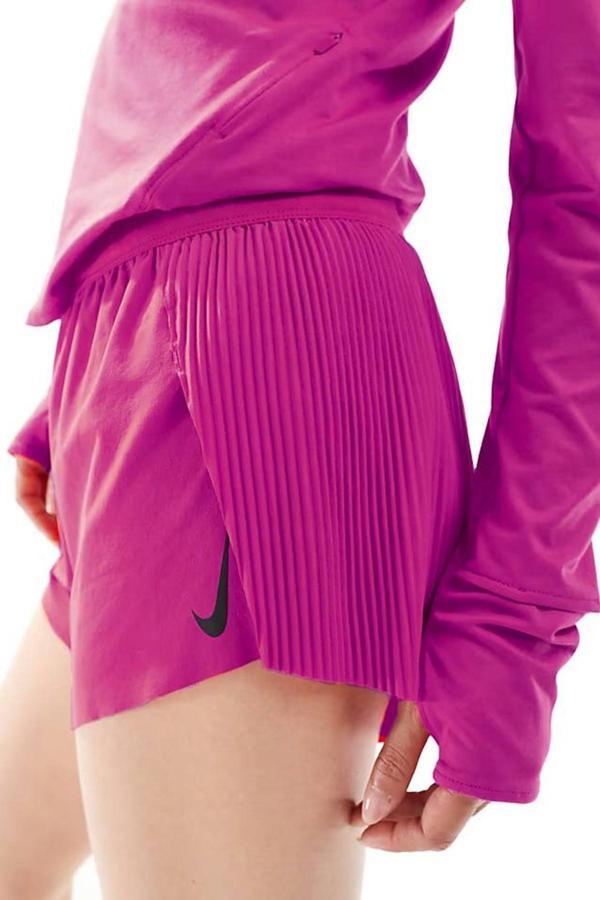 Nike AeroSwift Dri Fit ADV 3" Mid Rise Brief Lined Running Short Kadın Pileseli Slip Astarlı Koşu Şortu Fuşya - Image 1