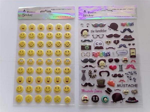 Alsepeteavm Bıyık ve Emojiler 3D Kabartmalı Sticker Çıkartma seti - Image 1