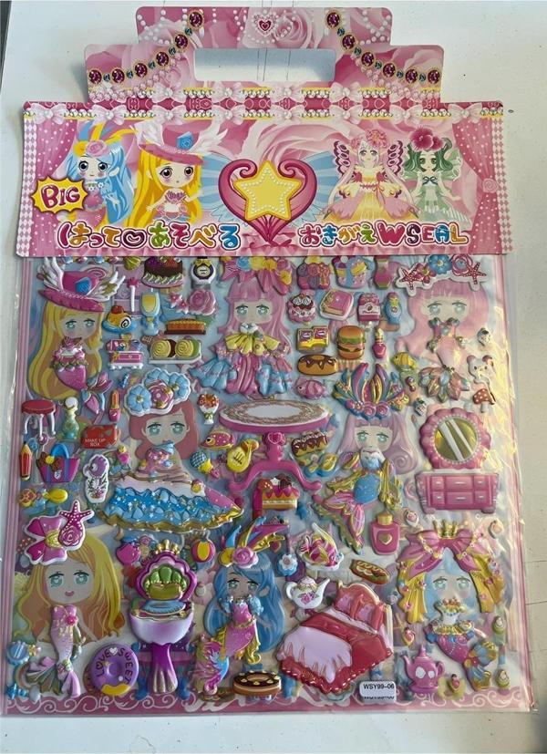 Alsepeteavm Büyük Boy Prenses Giydirme Kız Çocuk 3D Kabartmalı Sticker Çıkartma seti Model1 - Image 1