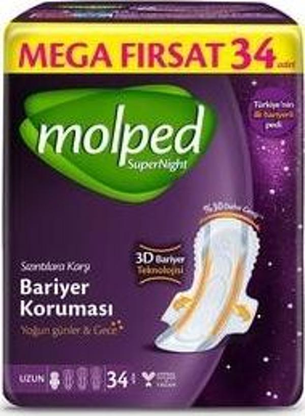 Nessi World  Molped SüperNight Uzun Ped Mega 34 Adet - Image 1