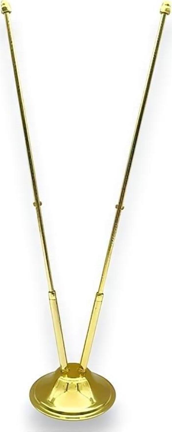 Alsepeteavm Çiftli (2-li) Gold Masa Bayrak Direği - Image 1