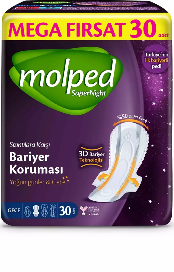 Nessiworld Molped SüperNight Gece Mega Ped 30 Adet - Image 1