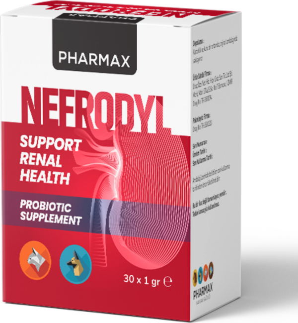 Pharmax Nefrodyl Kedi ve Köpek Renal Sistem Destekleyici Yem Katkısı 30x1 Gr - Image 1