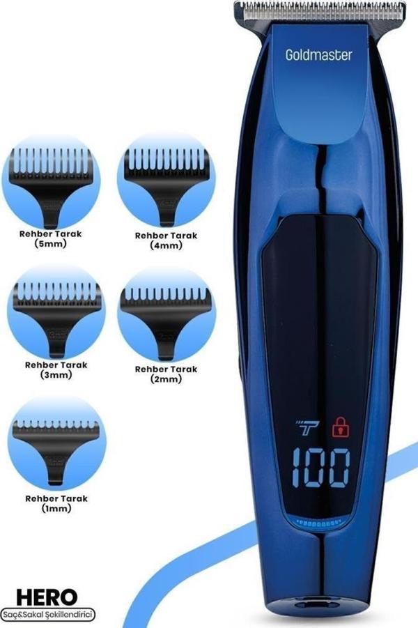 GoldMaster Hero Led Ekranlı Paslanmaz Çelik Başlıklı Saç Sakal Şekillendirme Makinesi Gm8169 - Image 1