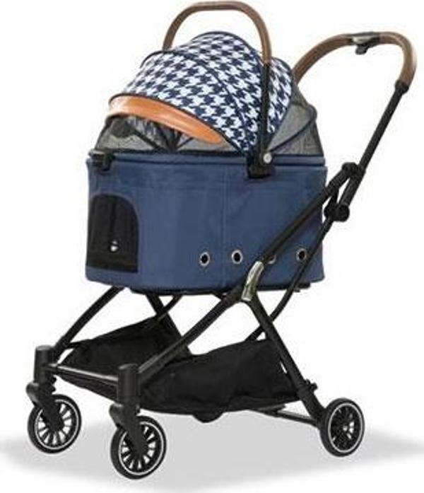 EuroDog Katlanabilir Köpek Arabası Mavi 67x49x100 Cm - Image 1