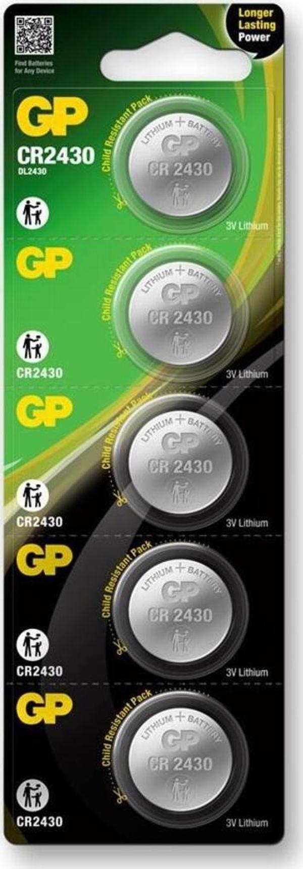Gp Cr2430-C5 3V Lityum Düğme Pil 5Li Paket  - Image 1
