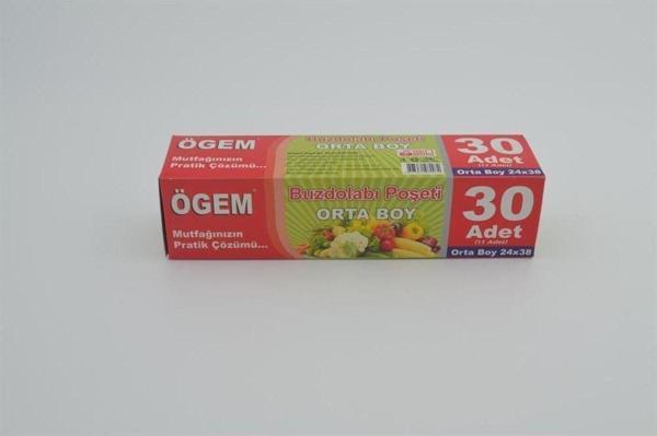 Ögem Plastik Buzdolabı Poşeti Orta Boy 5 Adet 24 X 38 Cm  - Image 1