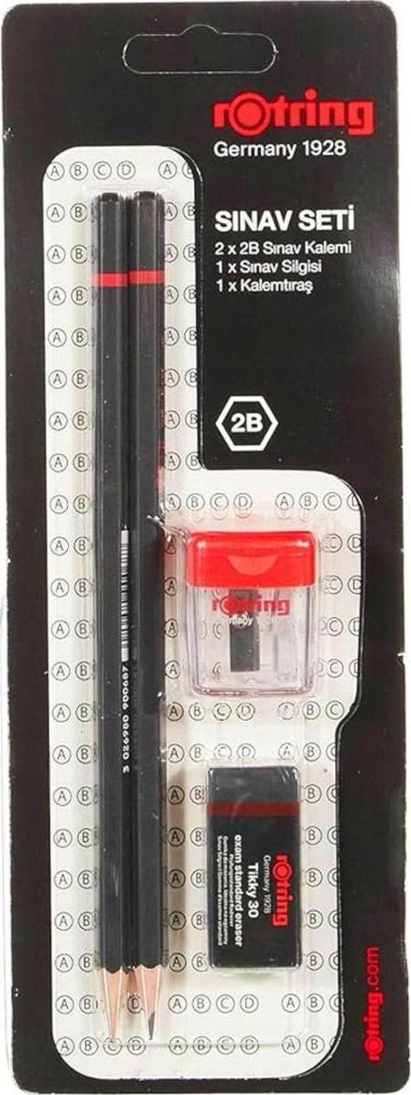 Rotring Kurşun Kalem + Silgi + Kalemtıraş Sınav Seti Siyah - Image 1