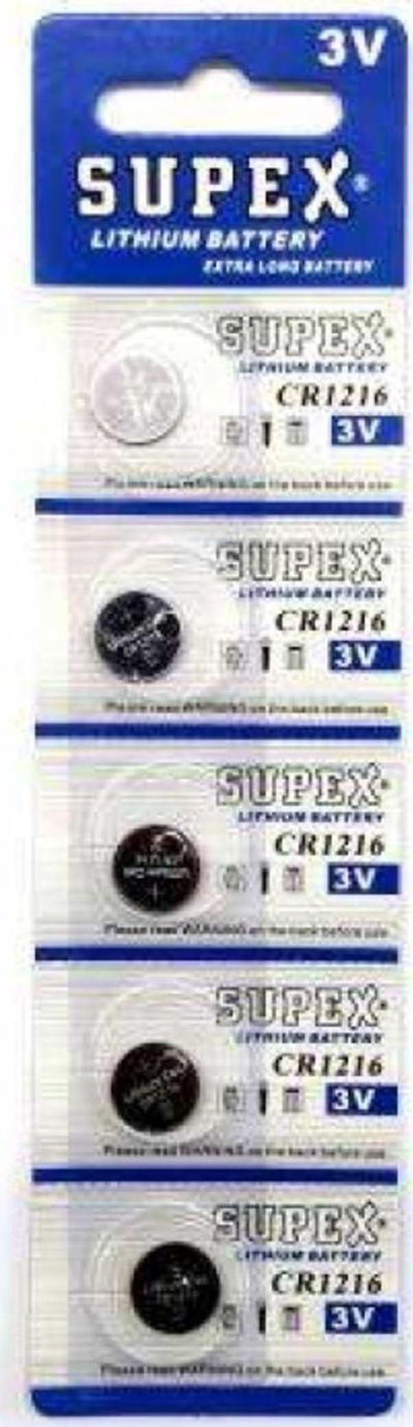 Supex Cr1216-C5 3V Lityum Düğme Pil 5'Li Paket  - Image 1
