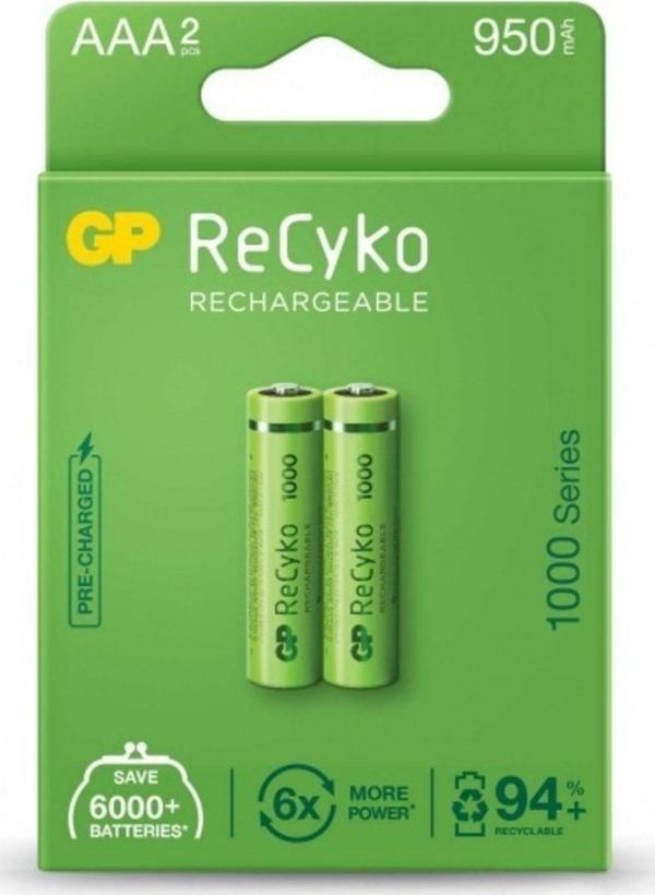 Gp Aaa 950 Mah Şarjlı Ince Kalem Pil 2'Li Paket 100Aahcemtr-2Gb  - Image 1
