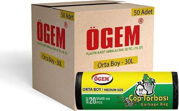 Ögem Plastik Toptan Çöp Torbası Orta Boy 55X60 Cm (1 Koli, 50 Adet)  - Image 1