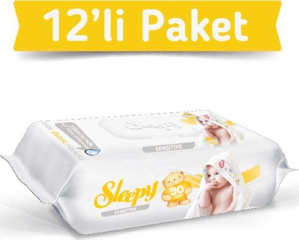 Sleepy Sensitive Islak Havlu Mendil 90'Lı 12 Adet 1080 Yaprak  - Image 1
