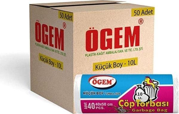 Ögem Plastik Toptan Çöp Torbası Küçük Boy 40X50 Cm (1 Koli, 50 Adet)  - Image 1