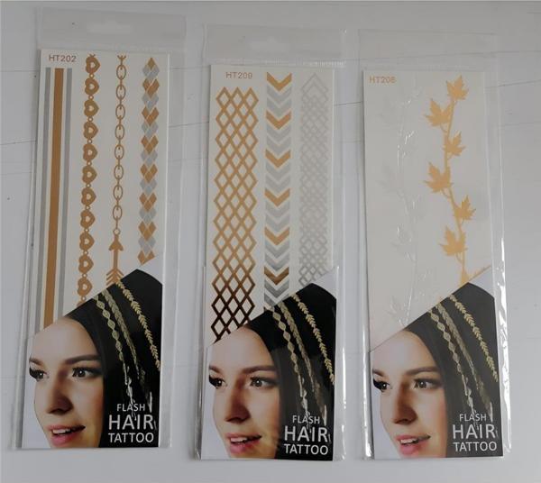 Alsepeteavm Saç Dövmesi Hair Flash Tattoo 3 Adet birden Model 1 - Image 1