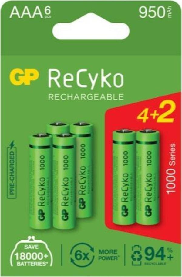 Gp 950 Mah Recyko 4+2 Aaa Ince Pil  - Image 1