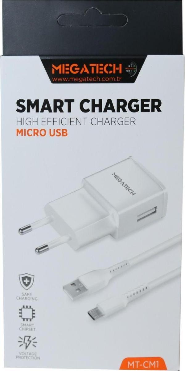 Megatech Mt-Cm1 2In1 2.1A Ev Şarj+Micro Kablo siyah - Image 1
