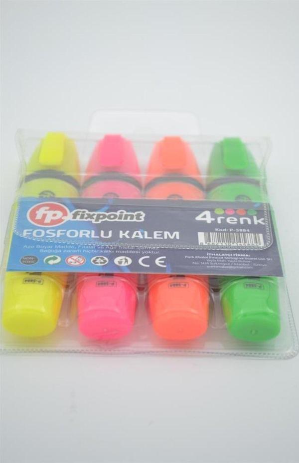 Fixpoint Fosforlu Kalem 4 Renk FİXPOİNT FOSFORLU KALEM 4 RENK - Image 1
