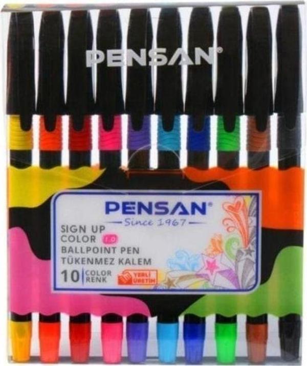 Pensan Tükenmez Kalem 10 Renk - RENKLİ - Image 1