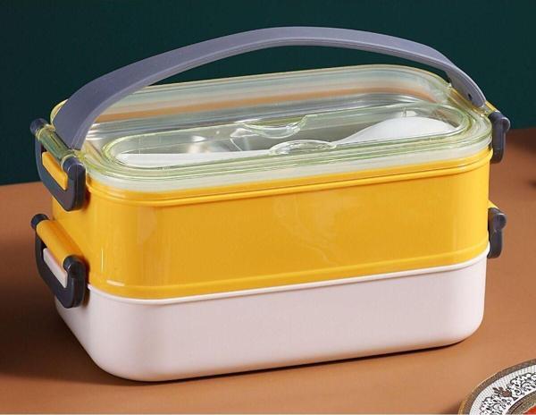 Vagonlife 1400 Ml Sarı Paslanmaz Çelik Yemek Kabı - Beslenme Kabı Sarı - Image 1