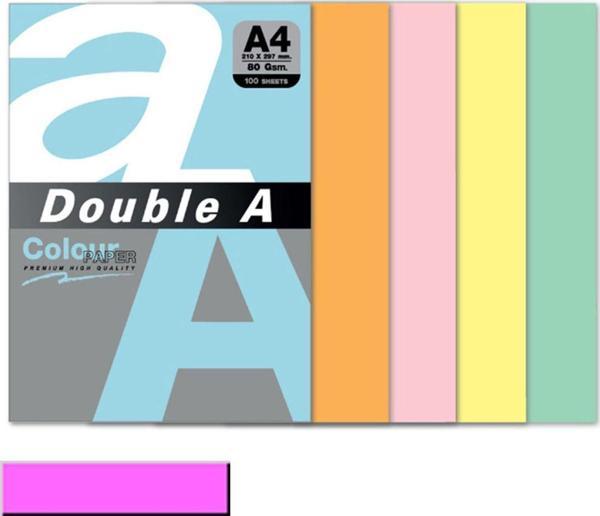 Double A Renkli Kağıt 100 Lü A4 80 Gr pembe - Image 1