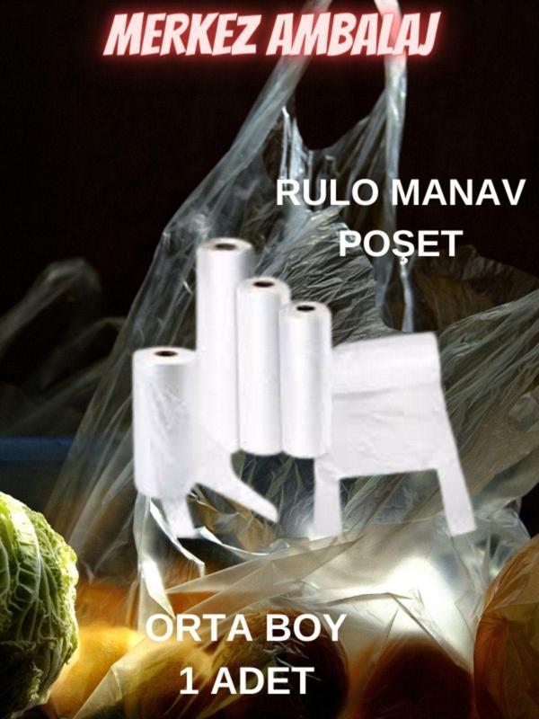 Naksan Rulo Poşet Manav Poşeti Orta Boy 24X43 Yeşillik Çiğköfte Manav Buzdolabı Sebze Meyve  - Image 1