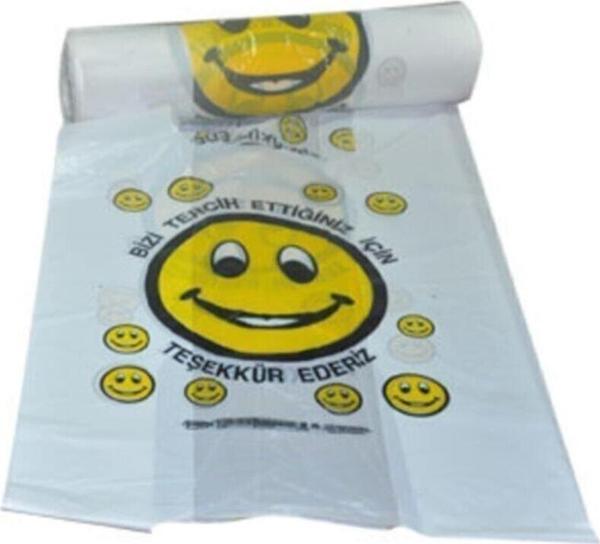 Ecoplast Gülen Yüz Baskılı Rulo Poşet Market Poşeti Orta Boy  - Image 1