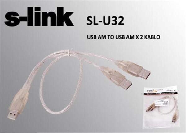 Elba S-Link Sl-U32 Usb 2.0 Usb Erkek To 2X Usb Erkek SİYAH - Image 1