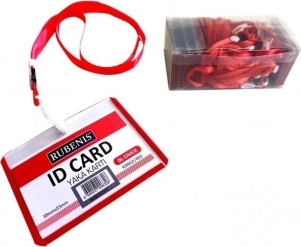 Rubenis Yaka Kartı Ipli Kırmızı Dl-5749 - 50'Li Paket çoklu renk - Image 1