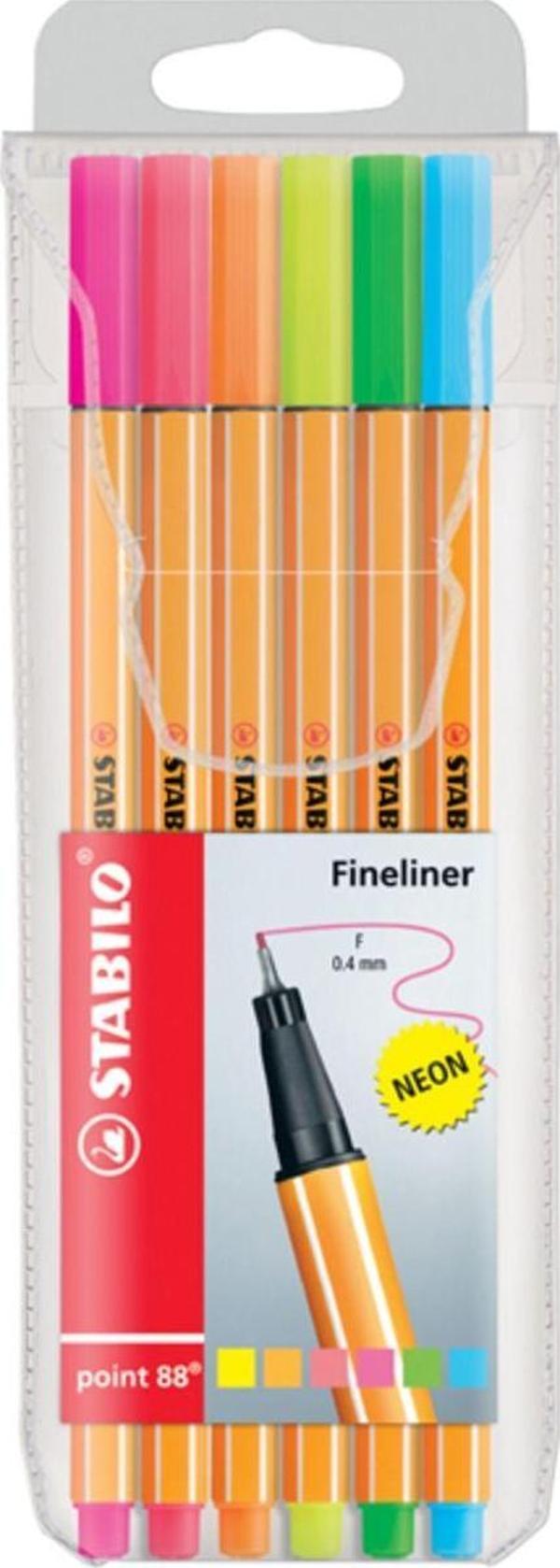 Notix Stabilo Keçe Uç Kalem 88 6 Lı Neon Paket mavi - Image 1