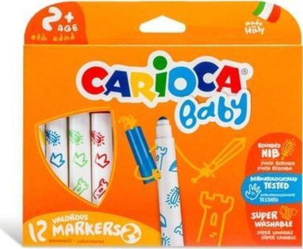 Ery Carioca Keçeli Boya Kalemi Teddy Jumbo Bebek Süper Yıkanabilir 12 Li karışık - Image 1