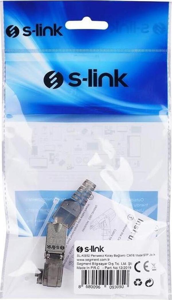 Yerli S-Link Sl-Ks92 Pensesiz Kolay Bağlantı Cat6 Metal Stp Jack Karışık - Image 1