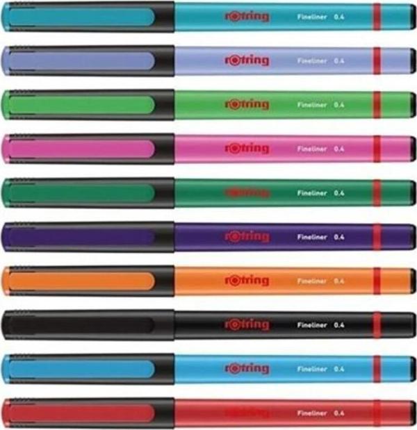 Rotring Liner Keçe Uçlu Kalem 10 Lu Bls Karışık mavi - Image 1