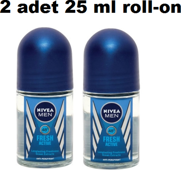 Nivea Roll-on Men 25 ml Mini Boy Fresh Active (2 adet ) - Image 1
