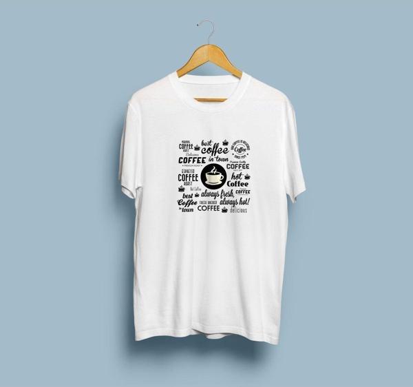 Oversize Kahve / Coffee Yazılı tasarım unisex T-shirt - Image 1