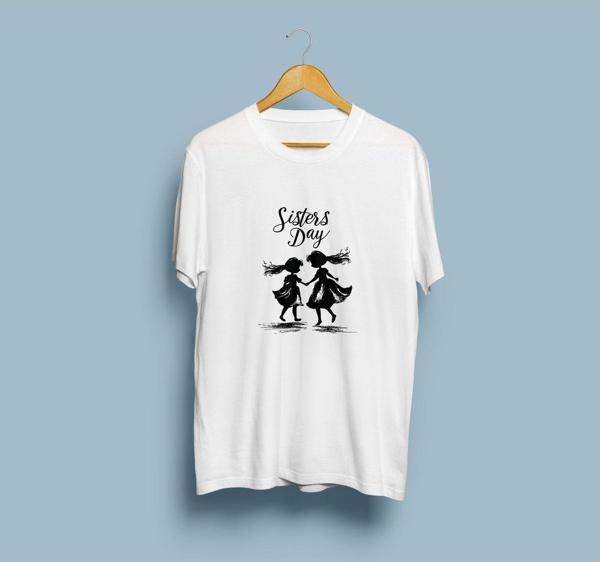 Oversize Kız Kardeşler Günü / Sister's Day Tasarım unisex T-shirt - Image 1