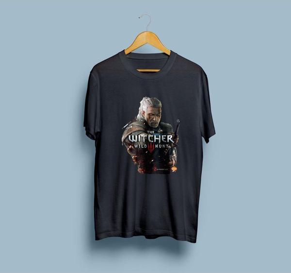 Oversize The Witcher 3 Wild Hunt tasarım unisex T-shirt - Image 1
