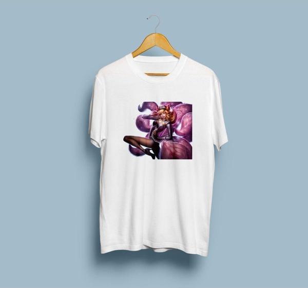 Oversize League Of Legends Star Ahri Tasarım unisex T-shirt - Image 1