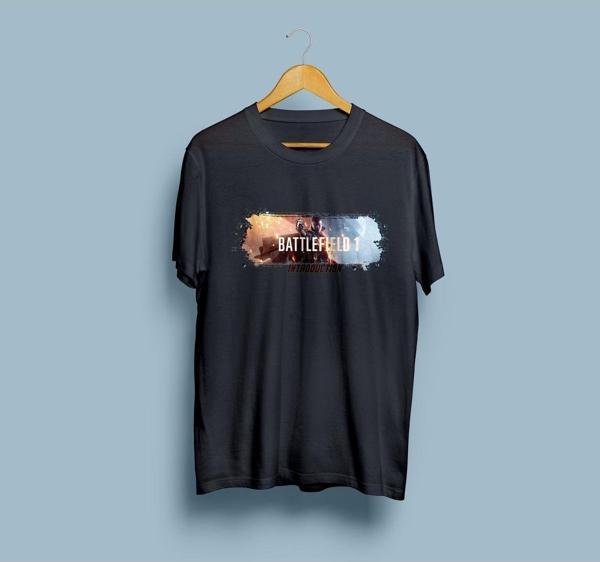 Oversize BattleField 1 tasarım unisex T-shirt - Image 1
